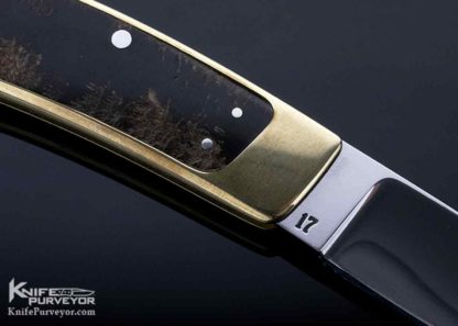 Ron Lake Custom Knife Brass Interframe Cape Buffalo Horn Tail Lock - Image 5