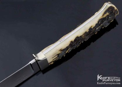 S.R. Johnson Custom Knife Double Logo Stag Hunter Nickel Silver Guard - Image 3
