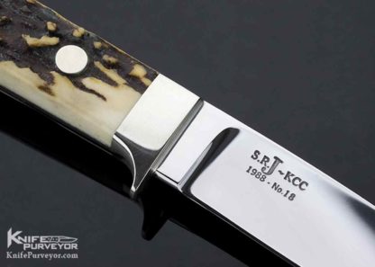 S.R. Johnson Custom Knife Double Logo Stag Hunter Nickel Silver Guard - Image 2