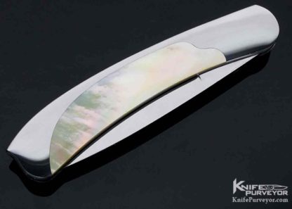 Scott Sawby Custom Knife Gold Lip Pearl Self Lock - Image 3