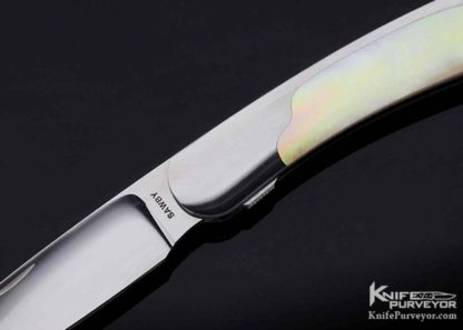 Scott Sawby Custom Knife Gold Lip Pearl Self Lock - Image 2