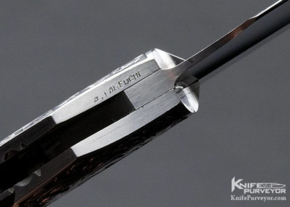 Scott Sawby Custom Knife Ironwood Button Lock Engraved by Shigetoshi Takeuchi - Image 5