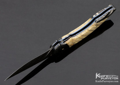 Stan Wilson Custom Knife Mammoth Tooth and Damascus Advisor Linerlock - Image 7