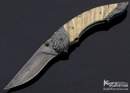 Stan Wilson Custom Knife Mammoth Tooth and Damascus Advisor Linerlock - Image 6
