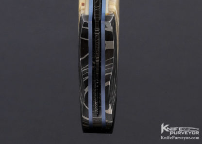 Stan Wilson Custom Knife Mammoth Tooth and Damascus Advisor Linerlock - Image 5