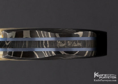 Stan Wilson Custom Knife Mammoth Tooth and Damascus Advisor Linerlock - Image 3