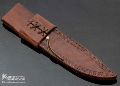 Steve Dunn MS Custom Knife Scalloped S-Guard Damascus Bowie - Image 9