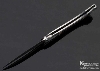 Steve Hoel Custom Knife Amber Interframe Persian Lockback Engraved by G.S. Pedretti - Image 4