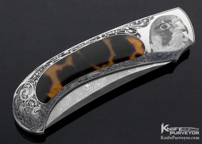 Steve Hoel Custom Knife Amber Interframe Persian Lockback Engraved by G.S. Pedretti - Image 6