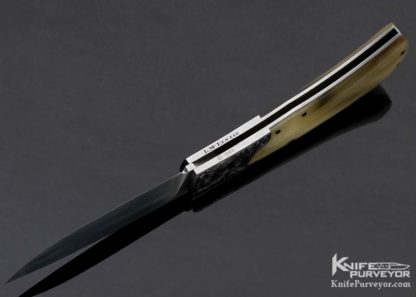 Steve Hoel Custom Knife  Lynton McKenzie Engraved Ram's Horn Lockback - Image 6