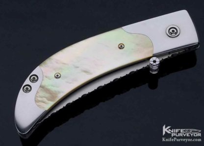 Steve Jernigan Custom Knife Gold Lip Pearl Persian Linerlock - Image 5