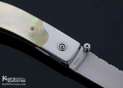 Steve Jernigan Custom Knife Gold Lip Pearl Persian Linerlock - Image 3