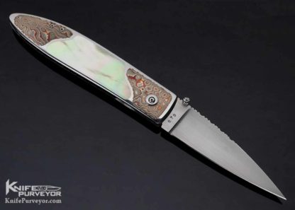Steve Jernigan Custom Knife Mokume and South Sea Gold Lip Pearl Linerlock - Image 3