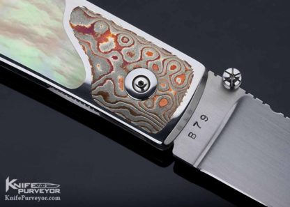Steve Jernigan Custom Knife Mokume and South Sea Gold Lip Pearl Linerlock - Image 4