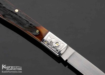 Tim Britton Custom Knife Engraved Stag "Pinfish" Slip Joint Engraved by Jim Small - Image 5