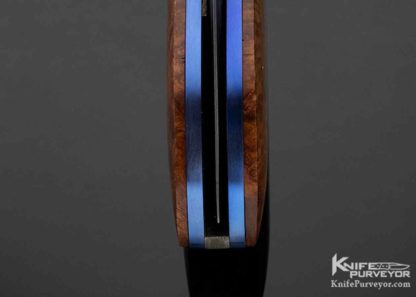 Todd Fischer Custom Knife Ironwood and Damascus Jumbo Double Action Automatic Linerlock - Image 8