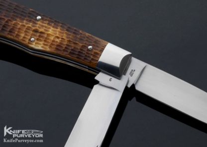 Tony Bose Custom Knife "KaBar Jigged Bone" Dogs Head Trapper Slipjoint #3 - Image 3