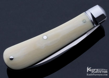 Tony Bose Custom Knife Goat Horn Slip Joint Swayback Jack Gent's Knife With Shield Escutcheon - Image 3
