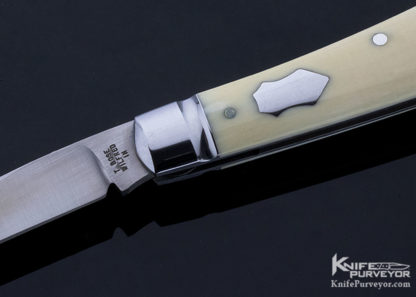 Tony Bose Custom Knife Goat Horn Slip Joint Swayback Jack Gent's Knife With Shield Escutcheon - Image 2