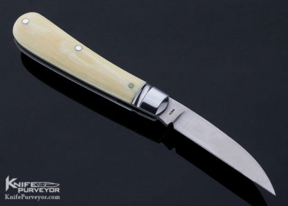 Tony Bose Custom Knife Goat Horn Slip Joint Gent's Knife With Shield Escutcheon Reverse