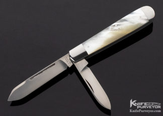 Tony Bose Custom Knife Mother of Pearl 2 Blade Slip Joint #0 Open