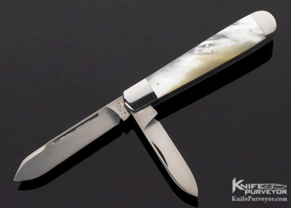 Tony Bose Custom Knife Mother of Pearl 2 Blade Slip Joint #0 Open