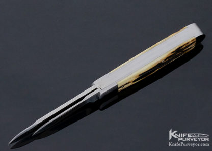 Tony Bose Custom Knife Stag 2 Blade Slip Joint with Oval Escutcheon #2 - Image 6