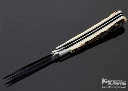 Tony Bose Custom Knife Stag 2 Blade "Wharncliffe Trapper" Slipjoint - Image 7