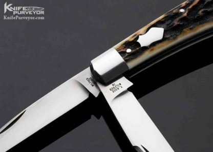 Tony Bose Custom Knife Stag 2 Blade "Wharncliffe Trapper" Slipjoint