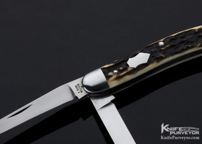Tony Bose Custom Knife Stag 3 Blade Jr. Stockman Slip Joint #4