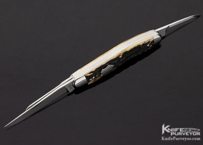 Tony Bose Custom Knife Stag 3 Blade Jr. Stockman Slip Joint #4 - Image 5