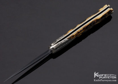 WD Pease Custom Knife Stag and Damascus Aspen Side Lock - Image 6