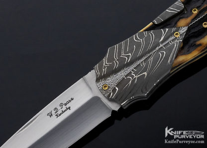 WD Pease Custom Knife Stag and Damascus Aspen Side Lock - Image 2