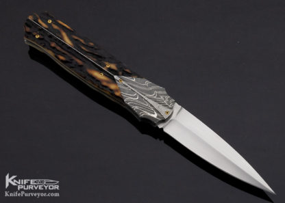 WD Pease Custom Knife Stag and Damascus Aspen Side Lock - Image 3