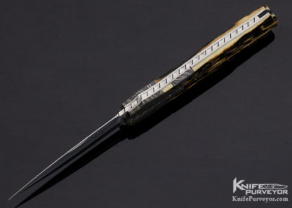 WD Pease Custom Knife Stag and Damascus Aspen Side Lock - Image 5
