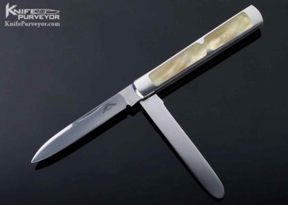 Warren Osborne Custom Knife Prototype Gold Lip Pearl Doctors Knife Slip Joint - Image 5