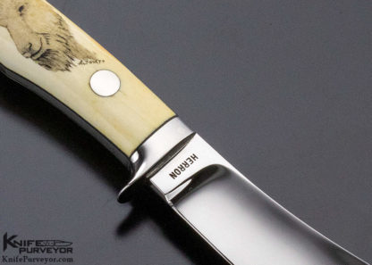 George Herron Custom Knife A. Ford Scrimshawed 1977 #1361 - Image 8