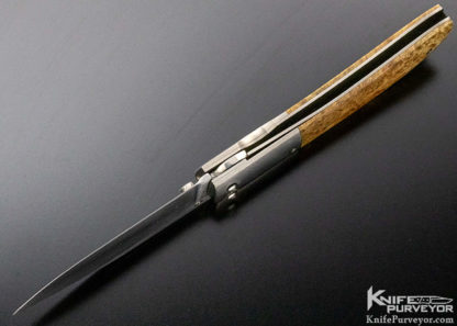 A.T. Barr Custom Knife Burlwood Linerlock - Image 2