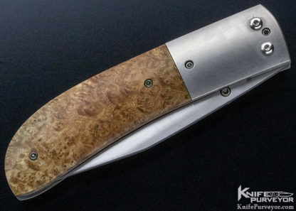 A.T. Barr Custom Knife Burlwood Linerlock