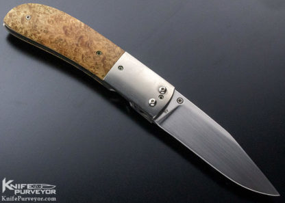 A.T. Barr Custom Knife Burlwood Linerlock - Image 7