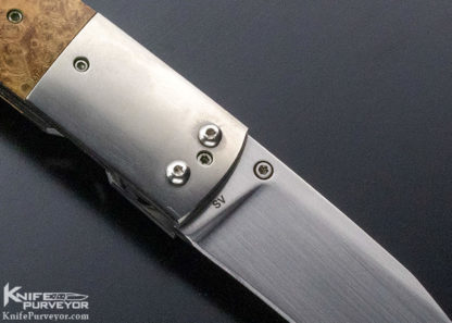 A.T. Barr Custom Knife Burlwood Linerlock - Image 8