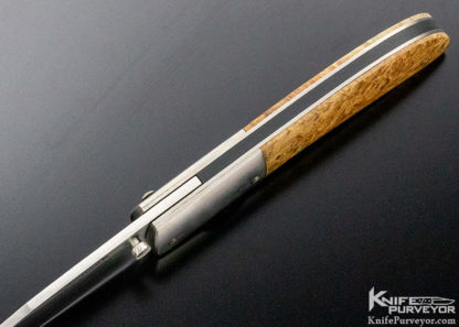 A.T. Barr Custom Knife Burlwood Linerlock - Image 4