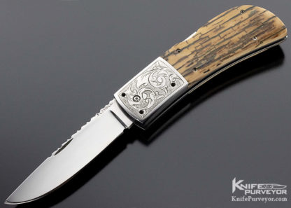 AA Sanders Custom Knife D/A Engraved Mammoth Trapdoor Midlock - Image 5