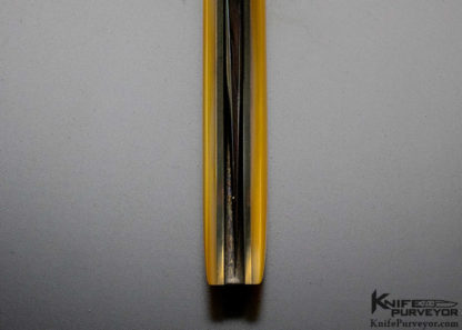 Chris Smith Custom Knife Damascus & South Sea Gold Lip Pearl Linerlock - Image 8