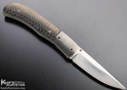 Aaron Frederick Custom Knife Damascus & Carbon Fiber Linerlock - Image 7