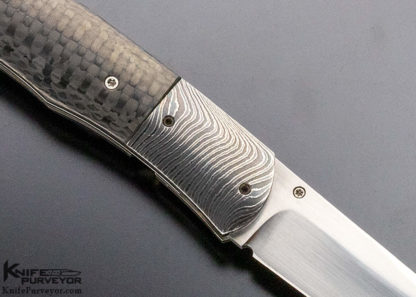 Aaron Frederick Custom Knife Damascus & Carbon Fiber Linerlock