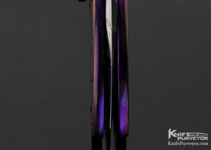 Allen Elishewitz Custom Knife Damasteel & Differentially Anodized Hand Rubbed Satin Finished Titanium California Opening Lever Lock - Image 7