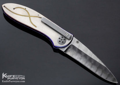 Allen Elishewitz Custom Knife Damasteel & Differentially Anodized Hand Rubbed Satin Finished Titanium California Opening Lever Lock - Image 8