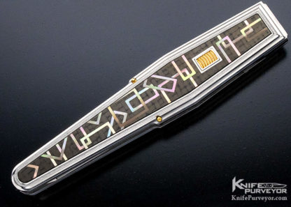 Antonio Fogarizzu Custom Knife "Eiffel" Button Lock Carbon Fiber and Black Lip - Image 3