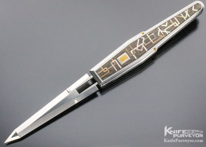 Antonio Fogarizzu Custom Knife "Eiffel" Button Lock Carbon Fiber and Black Lip - Image 2